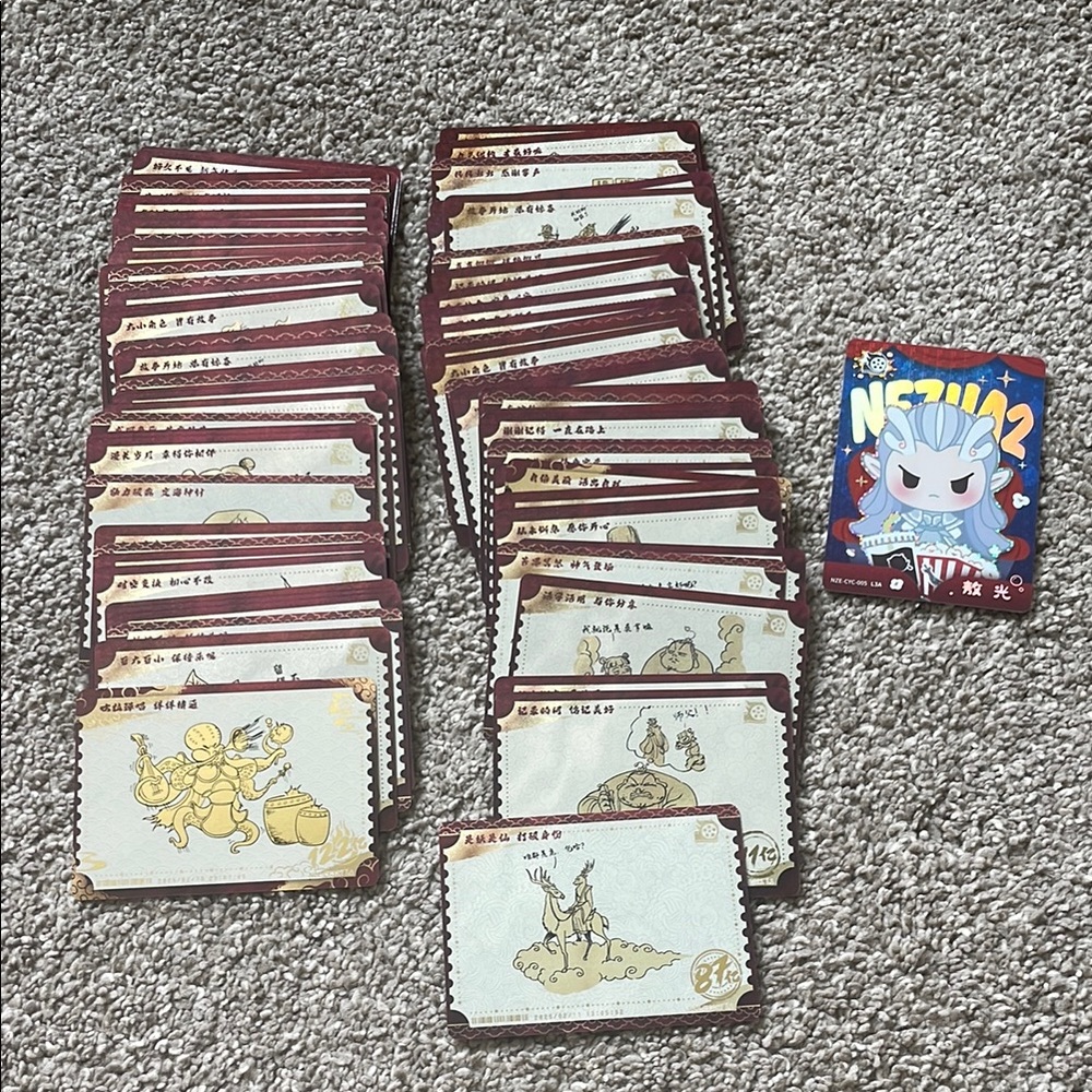 nezha 2 collectible cards, 107 cards